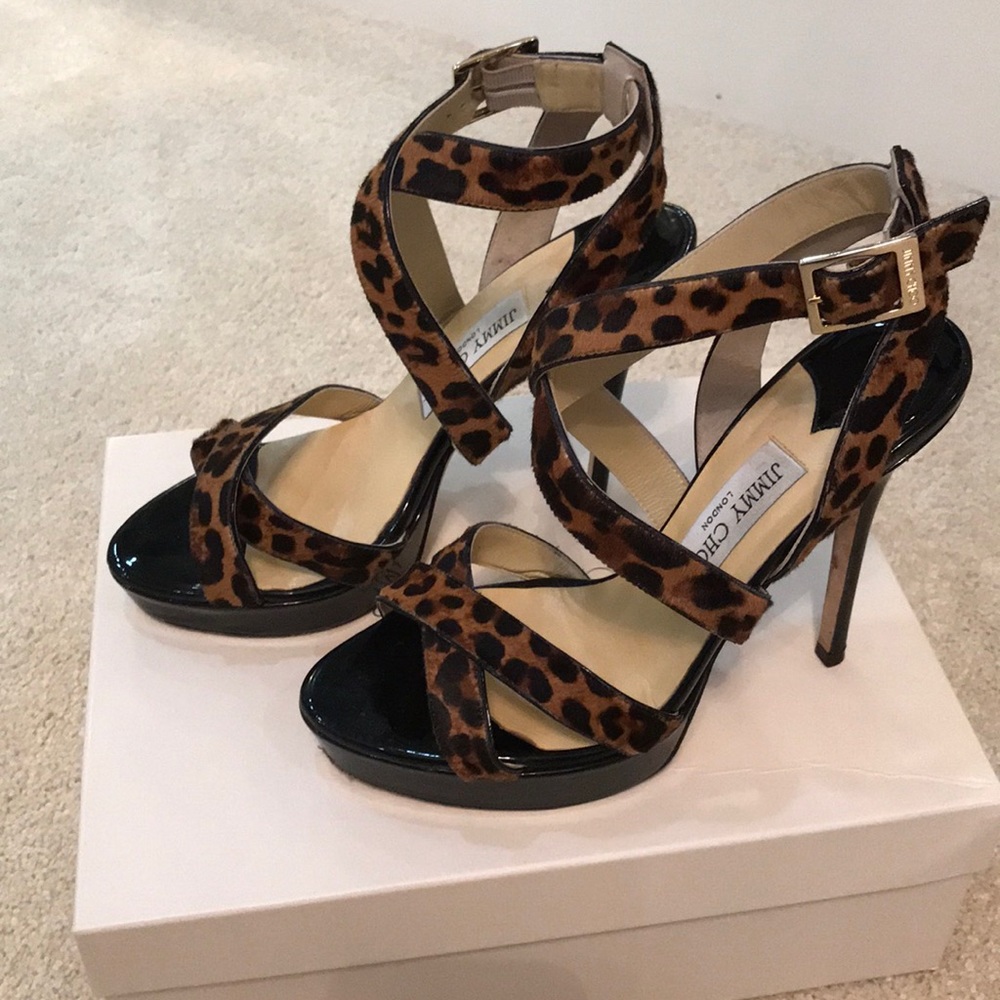Jimmy Choo Leopard Print Platform Sandals - image 2